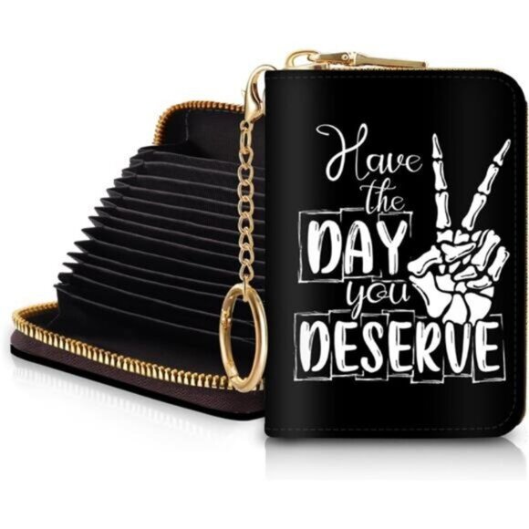 Handbags - RFID Credit Card Holder Wallets for Women, Skull Skeleton Hand